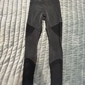 Lululemon Gray and Black Leggings with mesh.